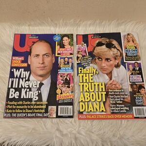 Us Weekly Magazine " Why I'll Never Be King" & " Finally The truth about Diana"